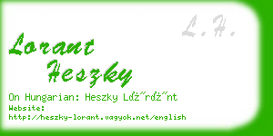 lorant heszky business card